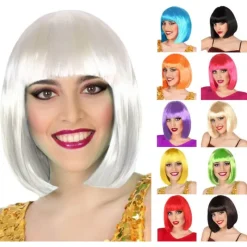 Clearance Peluca media melena con flequillo en varios colores Pelucas, Barbas Y Bigotes Disfraces