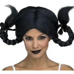Online Peluca Negra con Trenzas Pelucas, Barbas Y Bigotes Disfraces|Accesorios Halloween Y Terror