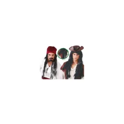 Discount Peluca Rastas largas negra de Pirata Hombre Pelucas, Barbas Y Bigotes Disfraces|Disfraces Hombre