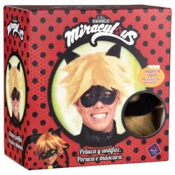 Hombre Disfrazzes Pelucas, Barbas Y Bigotes Disfraces|Disfraces Hombre^Peluca y Antifaz de Cat Noir en caja para hombre