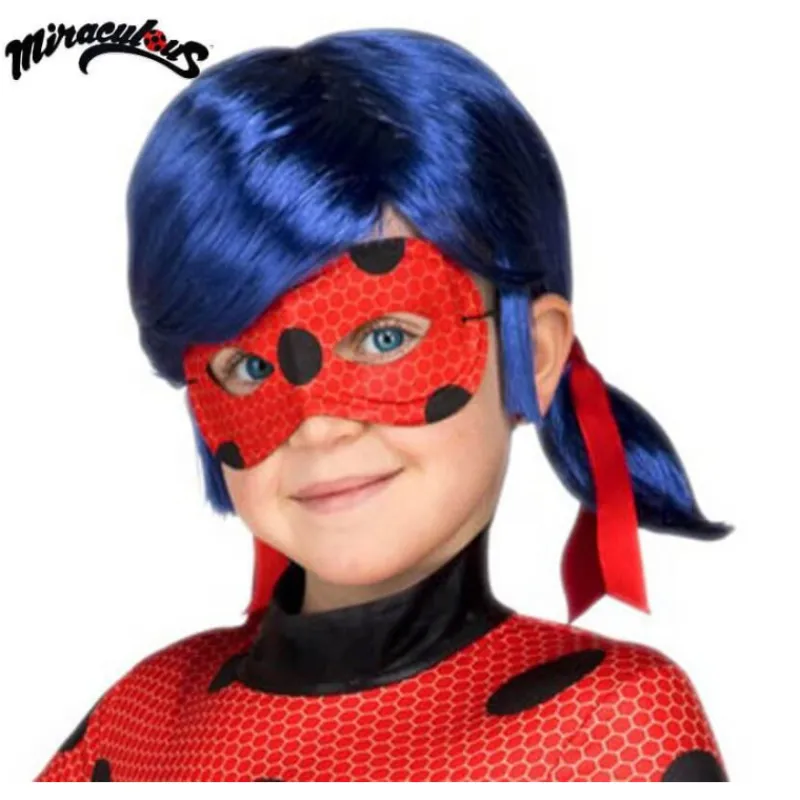 Disfrazzes Pelucas, Barbas Y Bigotes Disfraces^Peluca y Antifaz de Ladybug en caja para niña