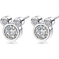 Sale Pendientes Acero y Circonitas Mickey Mouse Disney Películas Y Personajes De Disney ·Mickey & Minnie|Joyas Disney
