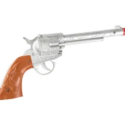 Discount Pistola de Vaquero Marrón y Plateada Armas, Espadas Y Escudos Disfraces