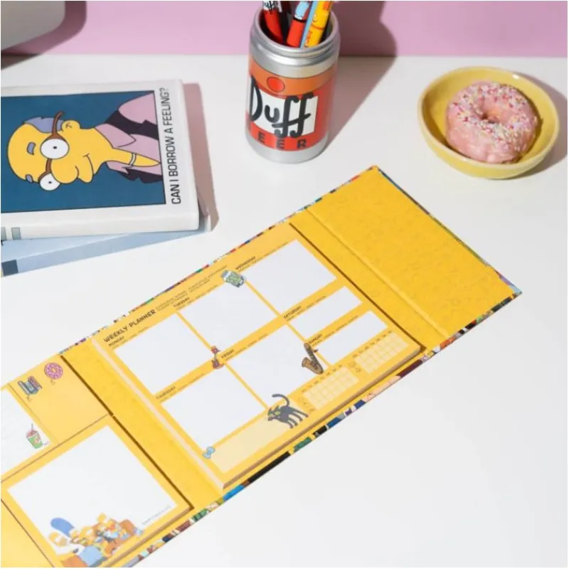 New Planificador Semanal con Notas Adhesivas de The Simpsons Simpsons Y Futurama