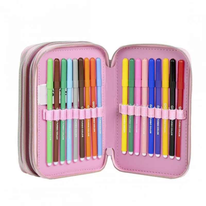 Cerdá Kids Para El Cole|Stitch Kids^Plumier con Accesorios Giotto Stitch Estuche Portatodo 100% Poliéster
