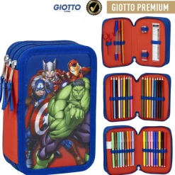 Niños Cerdá Kids Marvel Y Dc Para Niños|Para El Cole^PLUMIER CON ACCESORIOS GIOTTO AVENGERS
