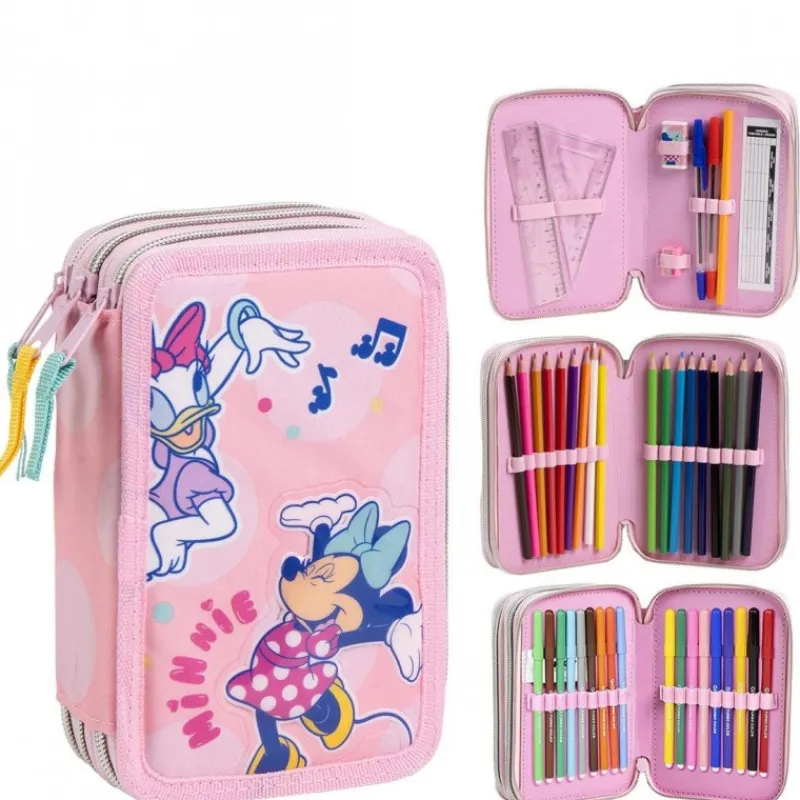 Cerdá Kids Disney Para Niñas|Para El Cole^Plumier Giotto Minnie con Accesorios en Poliéster Rosa