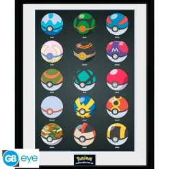 Outlet Pokemon Poster Enmarcado Pokeballs 30X40Cm Regalos Y Coleccionismo Para Gamers - Cosas De Videojuegos Míticos