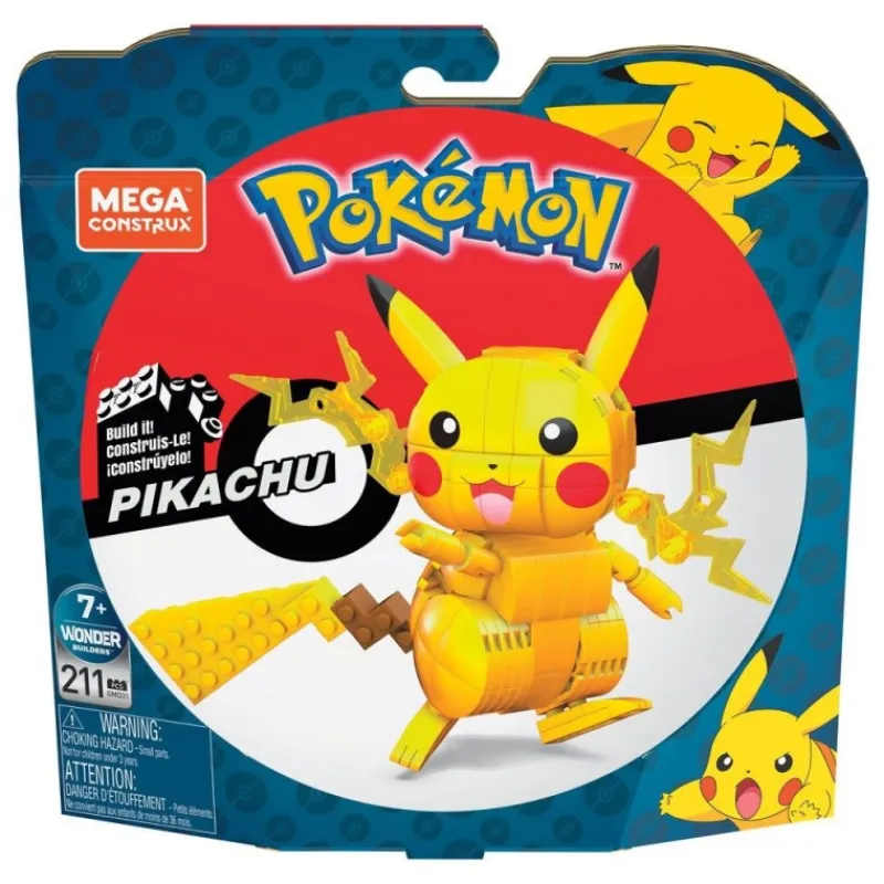 Clearance Pokémon Kit de Construcción Mega Construx Wonder Builders Pikachu 10 cm Juguetes, Figuras Y Más Regalos Para Peques|Pikachu
