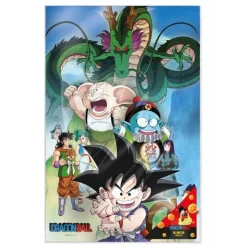 SD Toys Figuras Dragon Ball^Póster 3D 38x58 cm Shenron y Héroes de Dragon Ball