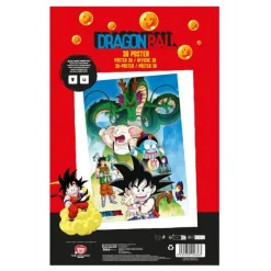 SD Toys Figuras Dragon Ball^Póster 3D 38x58 cm Shenron y Héroes de Dragon Ball