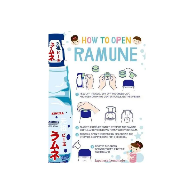 Hata Kosen Chuches Japonesas^Ramune sabor Arándanos Refresco 200 ml