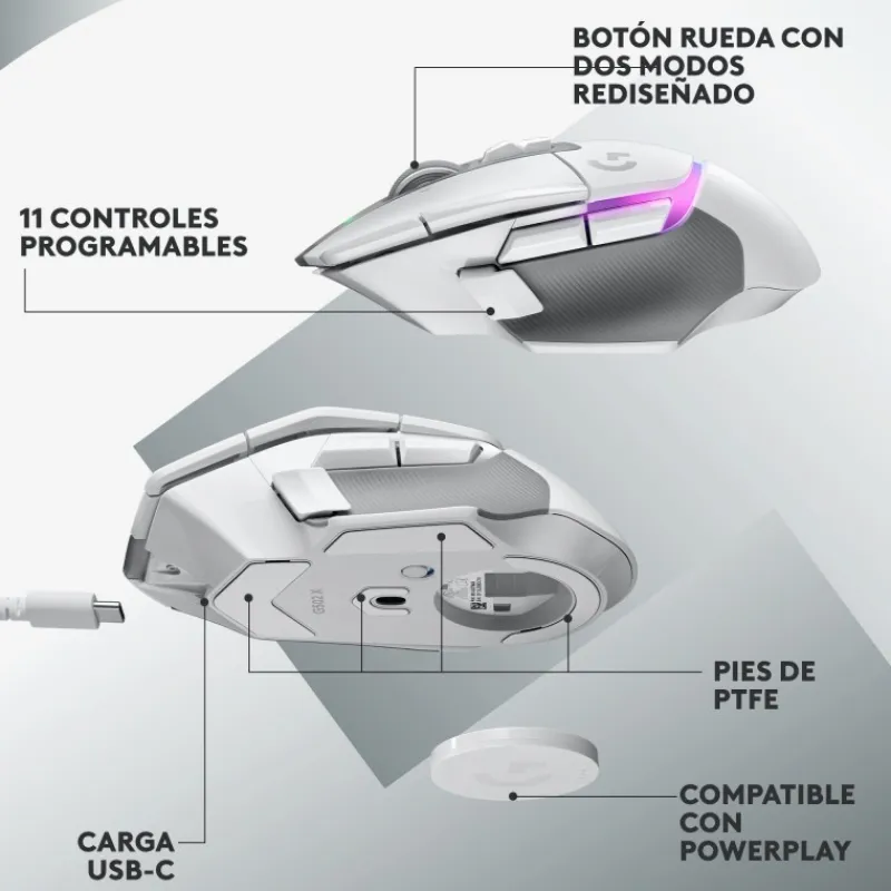 Logitech Teclados Y Ratones Gaming^Ratón Gaming Inalámbrico G G502 X Blanco