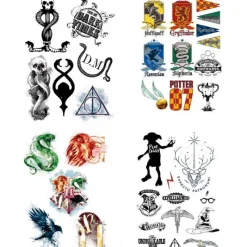 Pyramid International Hufflepuff|Ravenclaw^Set 35 Tatuajes Temporales Harry Potter