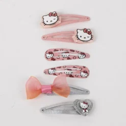 Outlet Set de 6 Clips de Pelo Hello Kitty - Rosa Accesorios Para El Pelo, Gafas De Sol Y Kits De Belleza Infantiles