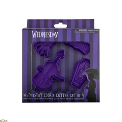 Hot Set de 4 cortapastas Miércoles Addams para fans de Wednesday Miércoles Addams