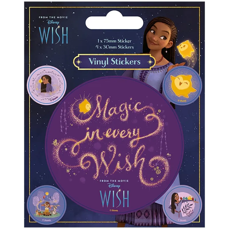 Pyramid International Películas Y Personajes De Disney ·Wish^Set de 5 Pegatinas Wish de Disney: Magia en Cada Deseo