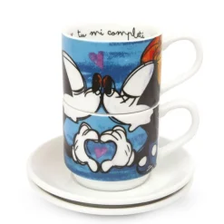 Best Set de 2 Tazas y 2 Platos Expresso Mickey & Minnie Disney Hogar