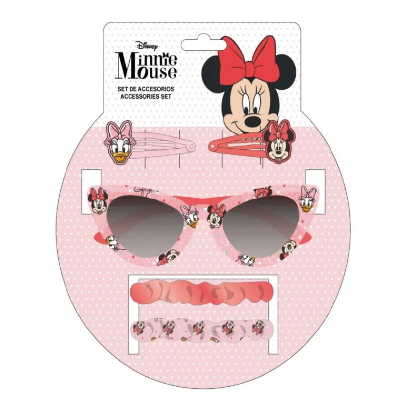 Cerdá Kids Disney Para Niñas|Accesorios Para El Pelo, Gafas De Sol Y Kits De Belleza Infantiles ^Set de Accesorios Minnie Mouse Gafas, Horquillas y Coleteros
