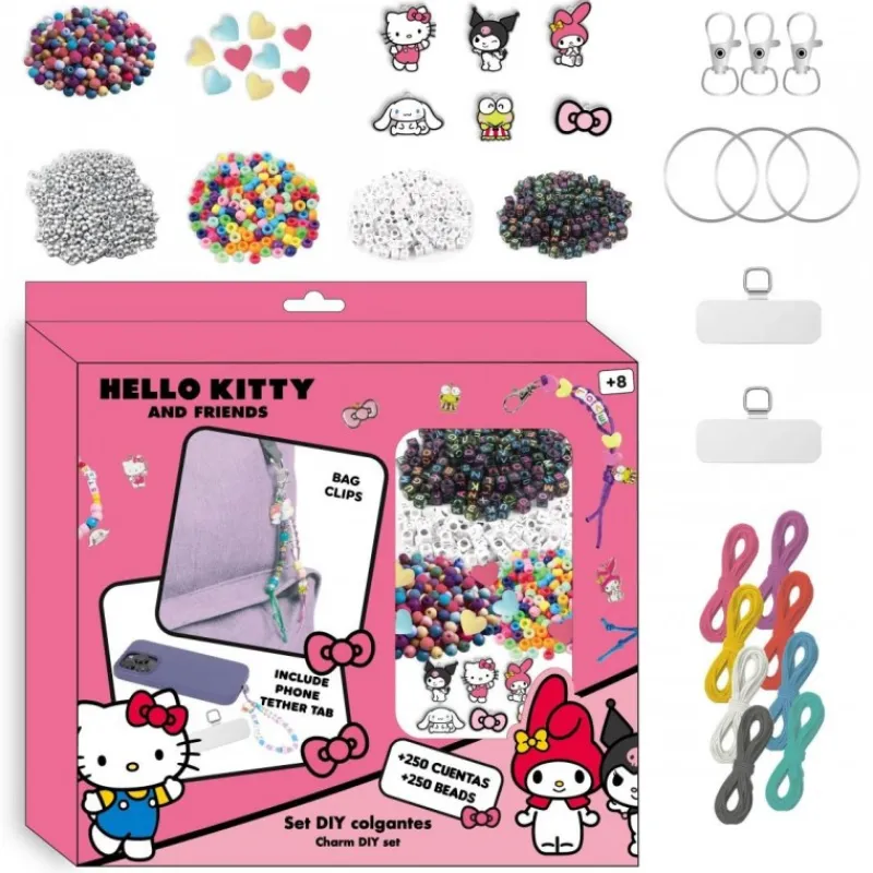 Cerdá Kids Accesorios Para El Pelo, Gafas De Sol Y Kits De Belleza Infantiles ^Set de Belleza DIY con Clip de Bolsa Hello Kitty Multicolor