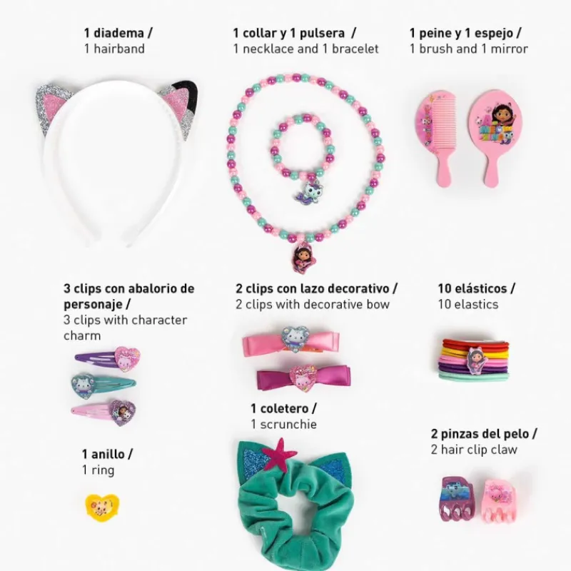 Cerdá Kids Accesorios Para El Pelo, Gafas De Sol Y Kits De Belleza Infantiles ^Set de Belleza Gabby's Dollhouse