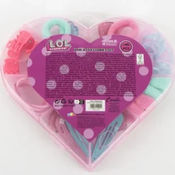 Cerdá Kids Accesorios Para El Pelo, Gafas De Sol Y Kits De Belleza Infantiles ^Set de Belleza LOL Caja Corazón de 20 Piezas para Niñas