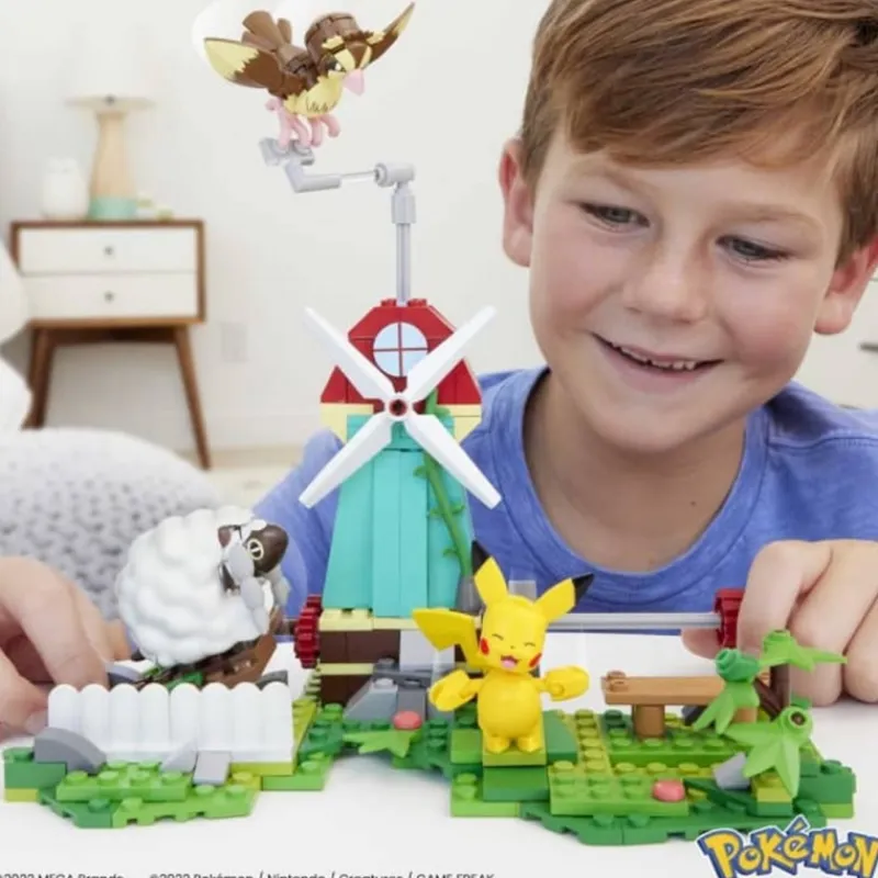 Set de Construcción Pokémon con Molino y Motion Brick Juguetes, Figuras Y Más Regalos Para Peques|Pikachu