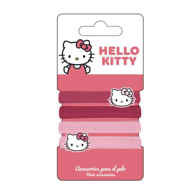 Cerdá Kids Accesorios Para El Pelo, Gafas De Sol Y Kits De Belleza Infantiles ^Set de Gomas para el Pelo Hello Kitty Tonos Fucsia y Rosa