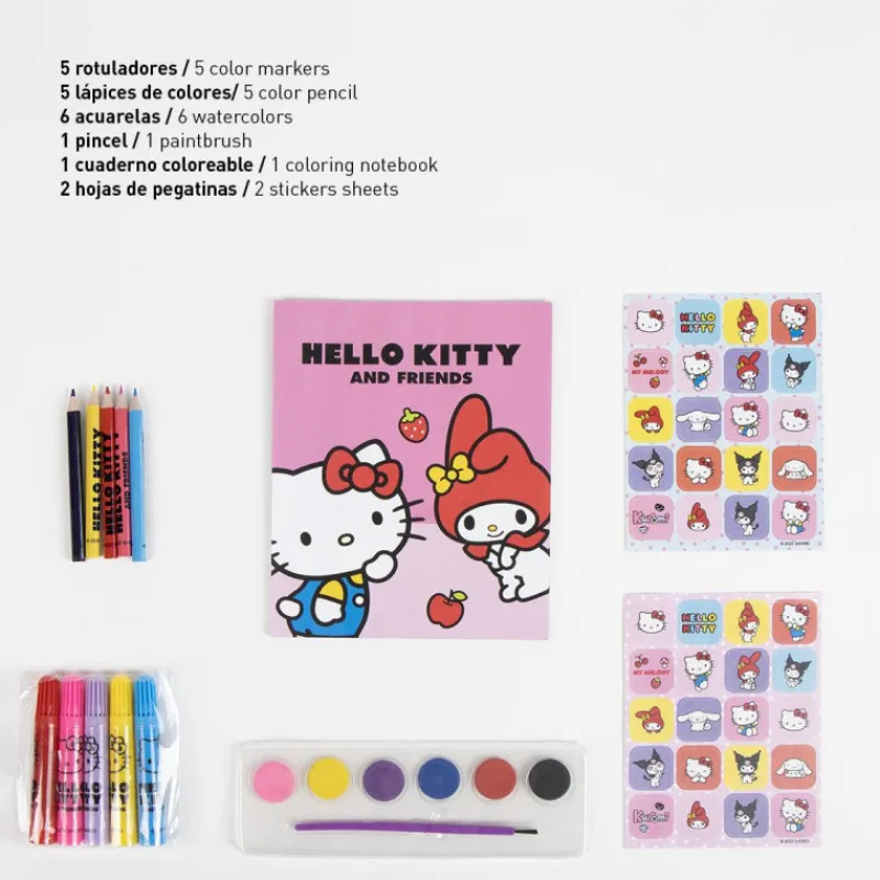 Cerdá Kids Para El Cole^Set de Papelería Coloreable Hello Kitty con Mochila