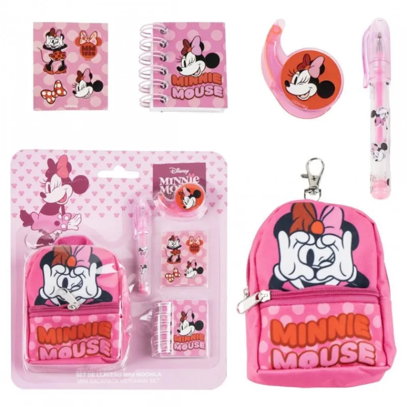 Set de Papelería Minnie Mouse Multicolor con Minimochila Disney Para Niñas|Para El Cole