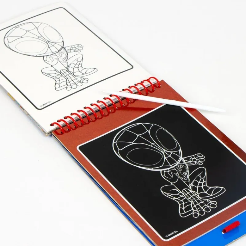 Outlet Set de Papelería Scratch Book Spidey - Perfecto para Niños Creativos Para El Cole