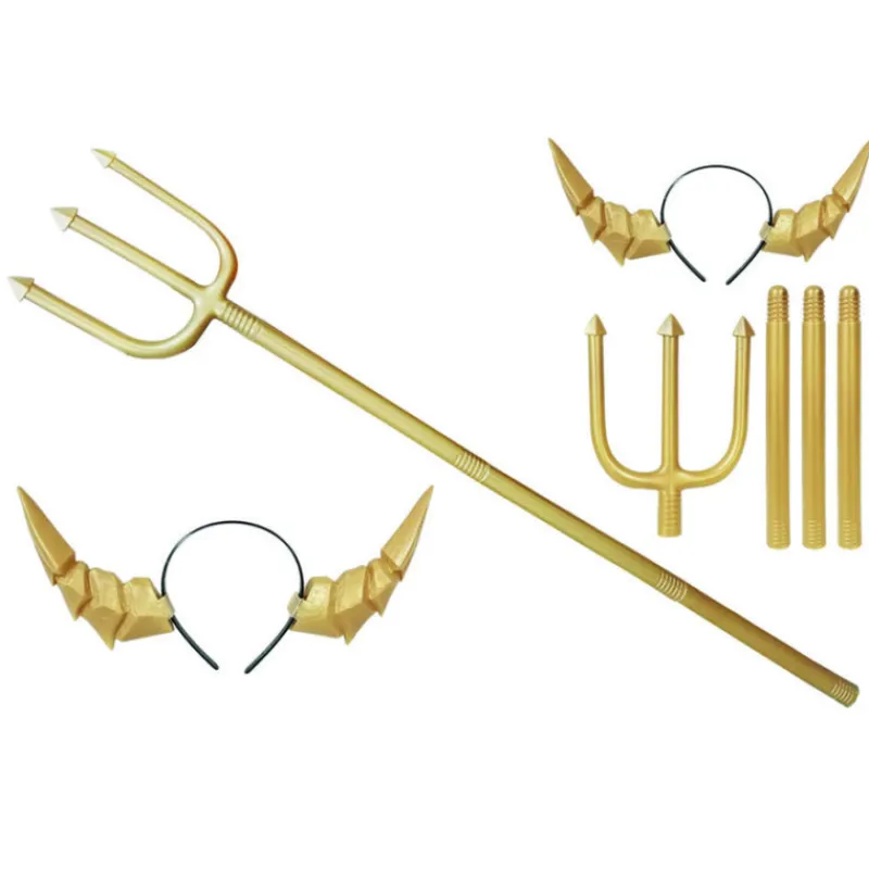 Online Set Diablo Dorado con Tridente y Diadema Accesorios Halloween Y Terror