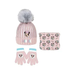 Niños New Import Disney Para Niños|Ropa Y Téxtil: Cosas Que Ponerse Para Niños ^Set Invierno Infantil Minnie Mouse - Gorro, Braga Polar y Guantes | Licencia Oficial Disney