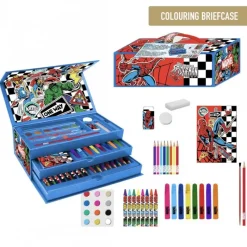 Outlet Set Papelería Coloreable Maletín Avengers Multicomposition Blue Niños Marvel Y Dc Para Niños|Para El Cole