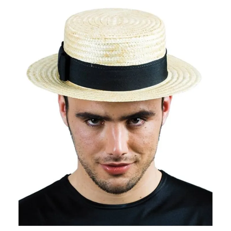 Disfrazzes Sombreros Y Cascos Para Disfraces ^Sombrero Canotier de Paja