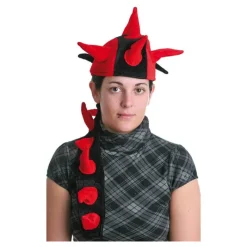 Disfrazzes Complementos Para Disfraces|Accesorios Halloween Y Terror ^Sombrero con Cuernos y coleta rojo-negro