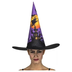 Disfrazzes Complementos Para Disfraces|Accesorios Halloween Y Terror ^Sombrero de Bruja con Casa Encantada