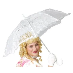 Mujer Disfrazzes Sombreros Y Cascos Para Disfraces |Disfraces Mujer^Sombrilla blanca de Época