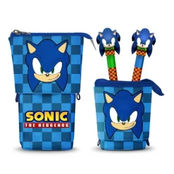 KaracterMania Para El Cole^Sonic The Hedgehog Estuche Portatodo Cute + 2 Bolígrafos de Gel Borrables