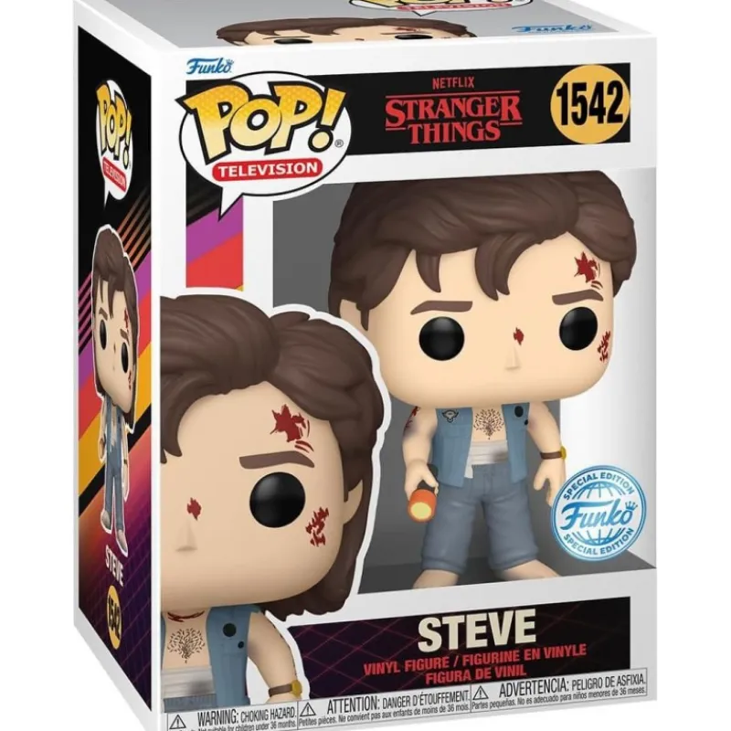 Funko Stranger Things^Stranger Things Figura POP! TV Battle Damaged Steve Exclusiva 9 cm