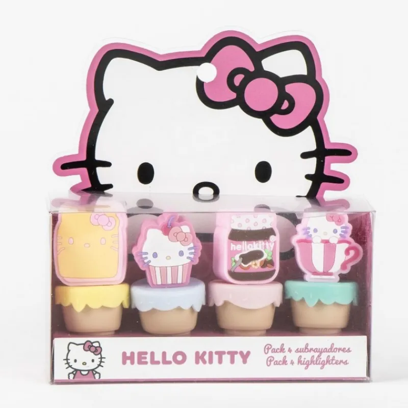Outlet Subrayadores Hello Kitty Multicolor Pack de 4 Para El Cole