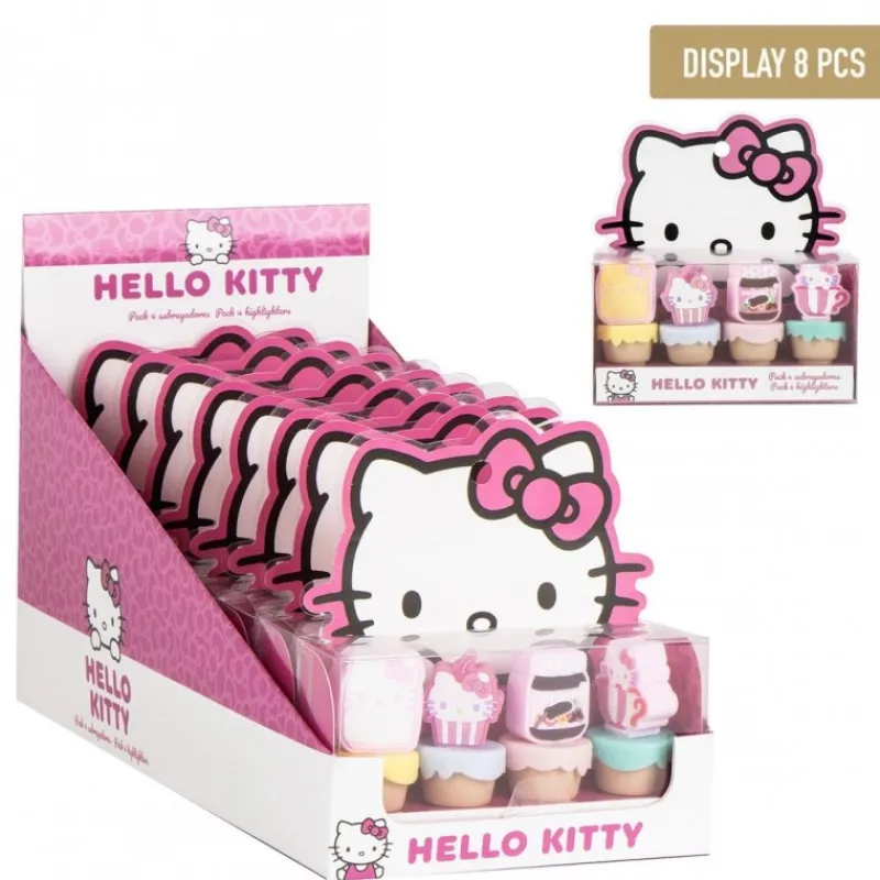Outlet Subrayadores Hello Kitty Multicolor Pack de 4 Para El Cole