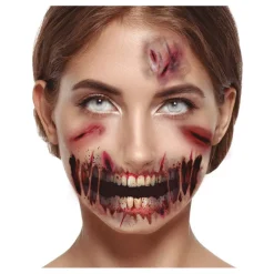 Disfrazzes Maquillaje Para Disfraces^Tatuaje de Abrasiones Facial de 30x14 cm