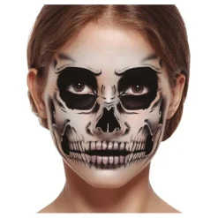 Disfrazzes Maquillaje Para Disfraces^Tatuaje de Esqueleto Facial de 30x14 cm