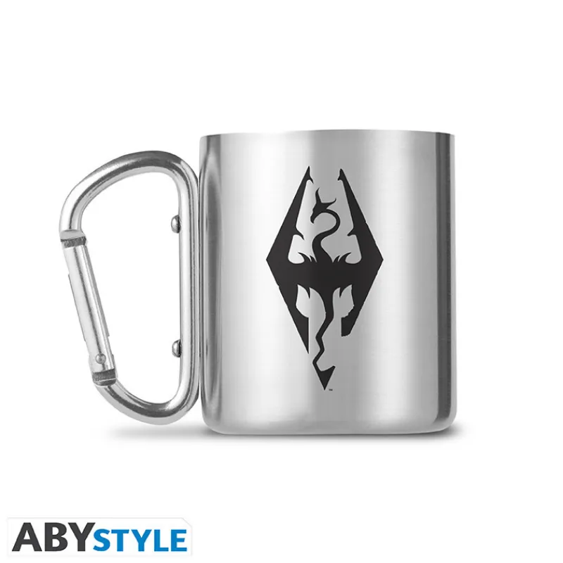 Discount Taza de acero con mosquetón Skyrim - Licencia oficial Regalos Y Coleccionismo Para Gamers - Cosas De Videojuegos Míticos