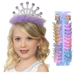 Disfrazzes Diademas, Tiaras Y Coronas Disfraces ^Tiara de Princesa Infantil con Marabú en colores y modelos surtidos