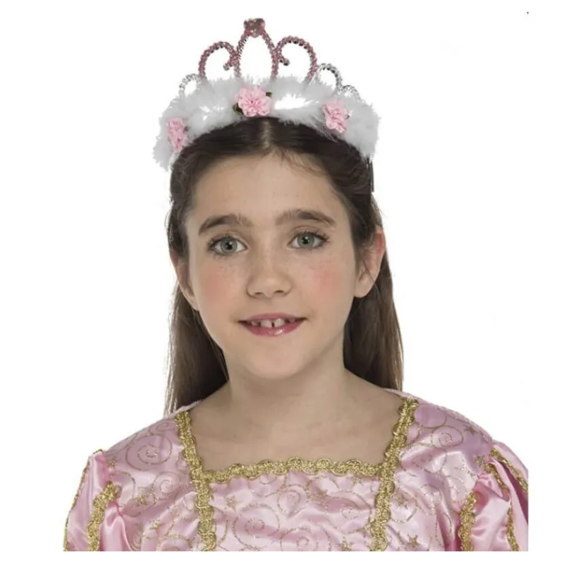 Disfrazzes Diademas, Tiaras Y Coronas Disfraces ^Tiara de Reina con Marabú