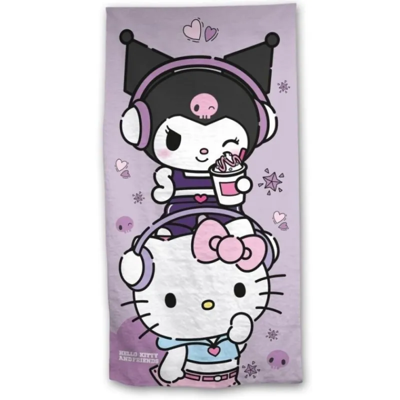Niños New Import Ropa Y Téxtil: Cosas Que Ponerse Para Niños ^Toalla de microfibra Hello Kitty y Kuromi 70x140cm