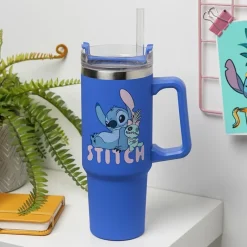 Paladone Products Películas Y Personajes De Disney ·Lilo Y Stitch|Disney Hogar^Vaso de Viaje Térmico con Pajita 900ml Stitch