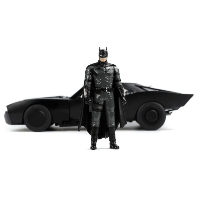 Jada Toys Regalos De Superhéroes Dc|Figuras Dc^Vehículo Batmobile 1/18 Batman con Figura 7 cm